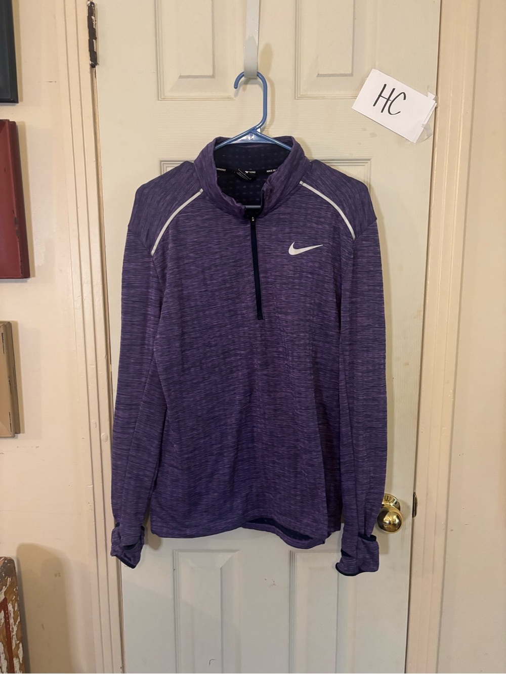 Nike Purple Heathered Running Quarter-Zip Jacket